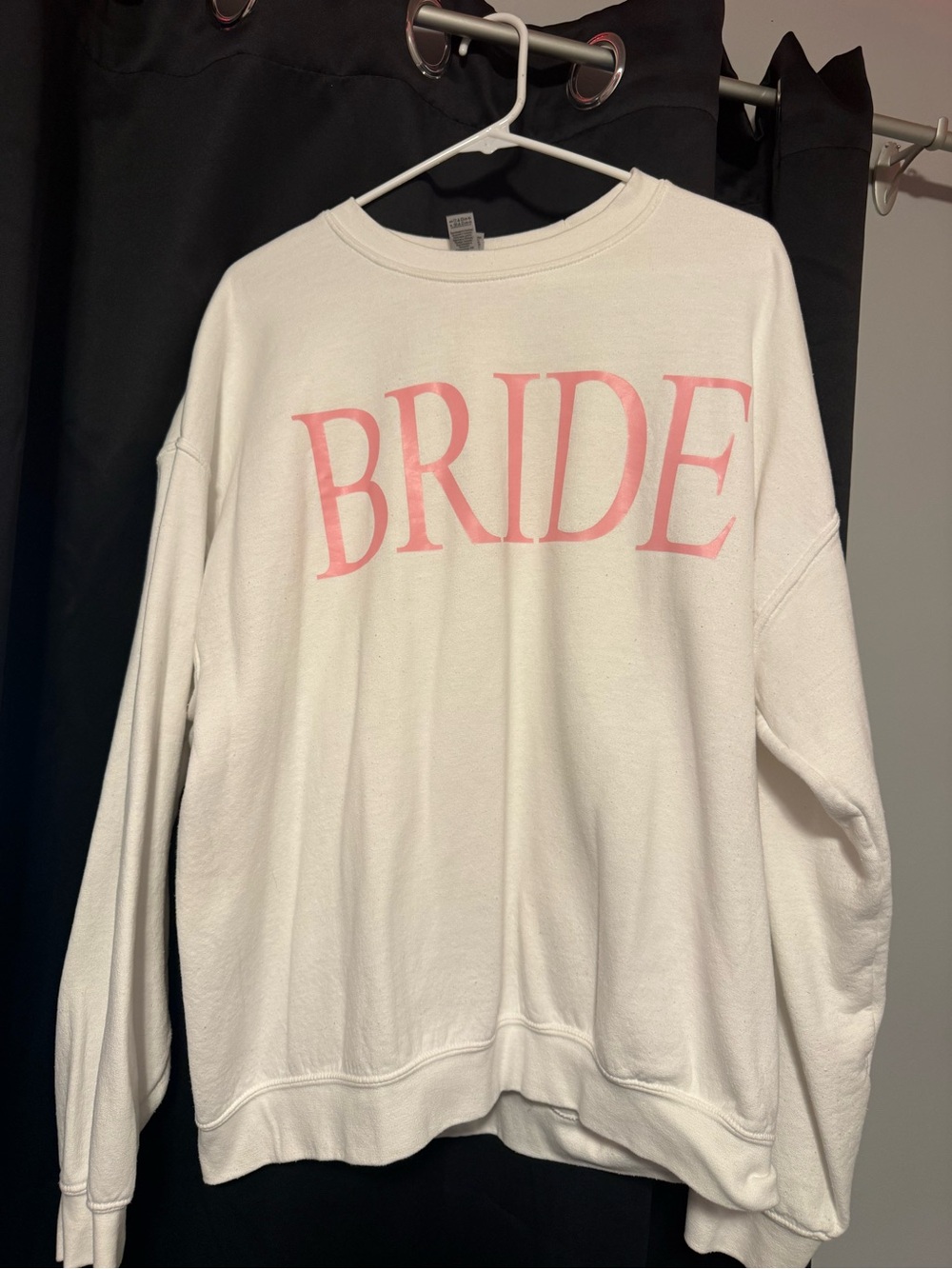 Bride Graphic Sweatshirt - White with Pink Print